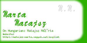 marta matajsz business card